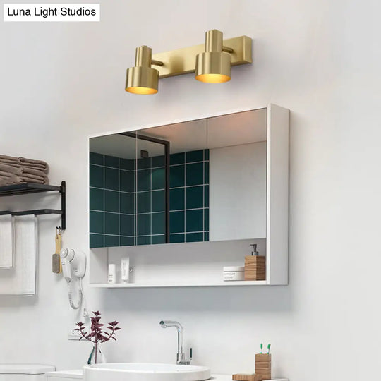 Brass Vanity Wall Light With Led Bulbs - Traditional Sconce Fixture For Bathroom