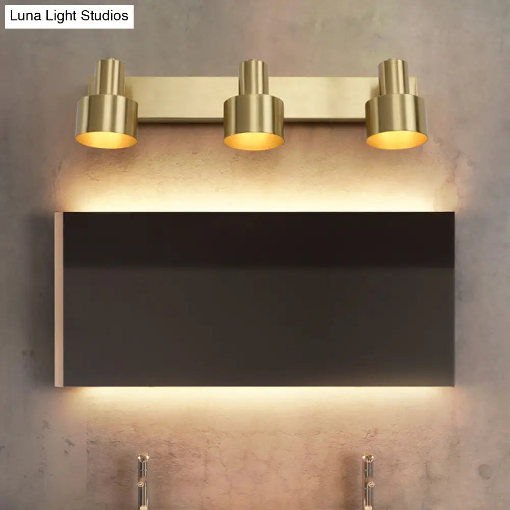 Brass Vanity Wall Light With Led Bulbs - Traditional Sconce Fixture For Bathroom