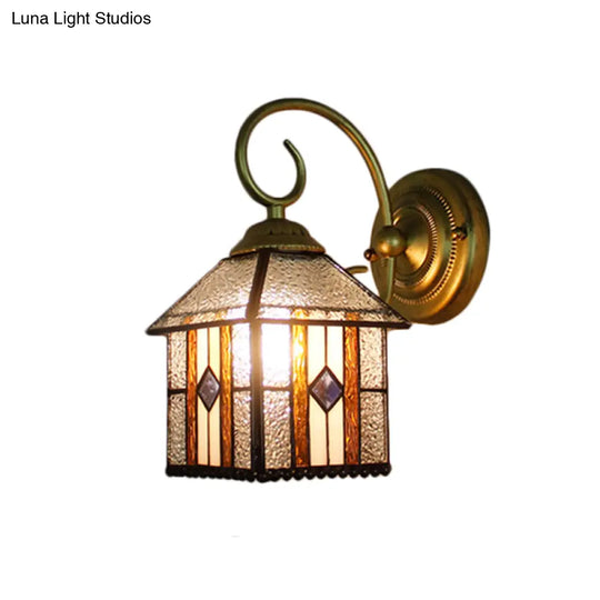 Brass Wall Sconce Art Glass Tiffany Light - Creative Hanging House Décor For Bedroom