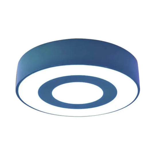 Bright-Colored Acrylic Flush Mount Ceiling Light For Kindergarten With Kids’ Concentric Circle