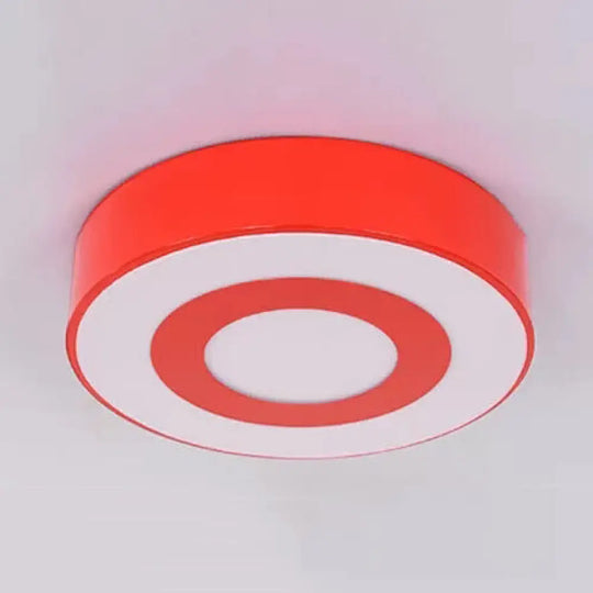 Bright-Colored Acrylic Flush Mount Ceiling Light For Kindergarten With Kids’ Concentric Circle