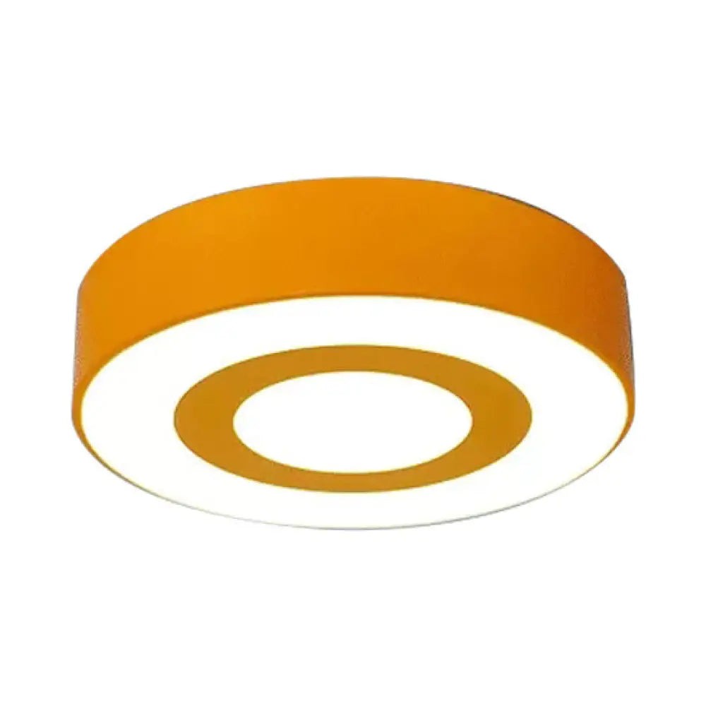 Bright-Colored Acrylic Flush Mount Ceiling Light For Kindergarten With Kids’ Concentric Circle