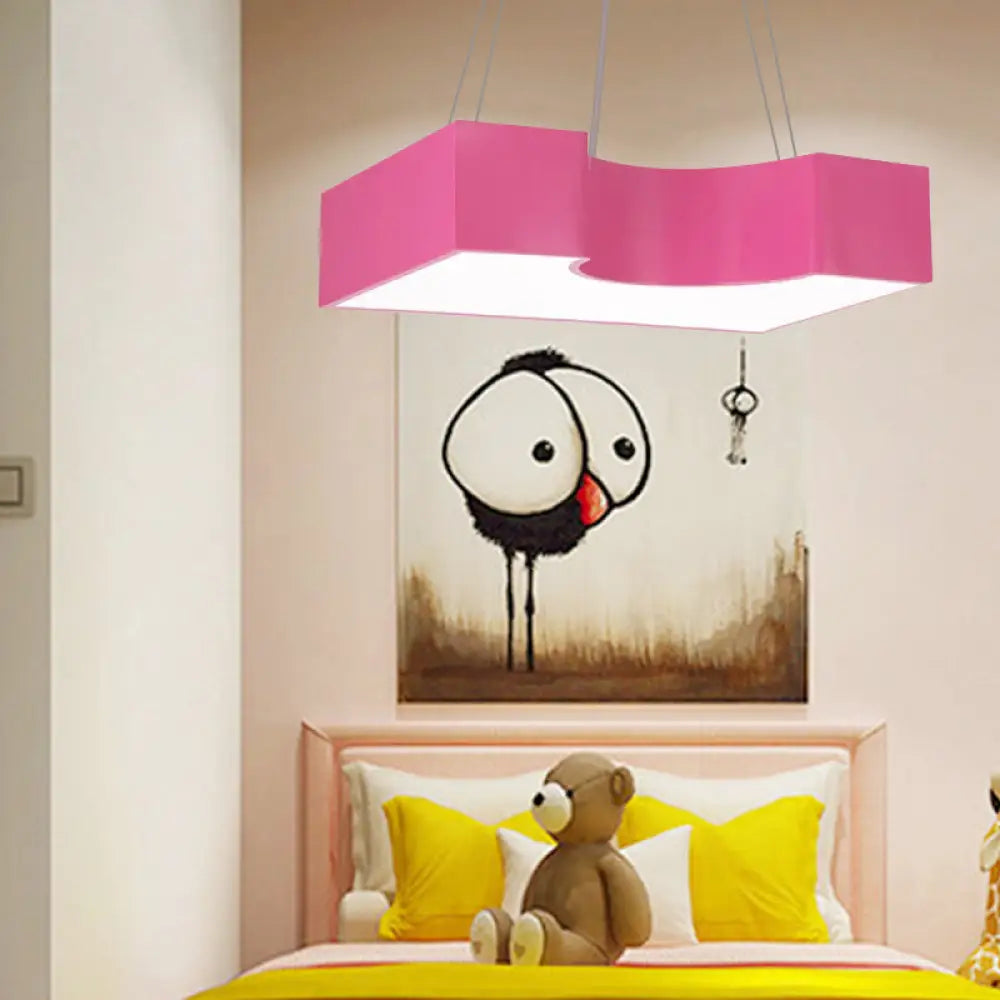 Bright-Colored Led Acrylic Pendant Light - Ideal For Classrooms! Pink / White