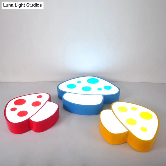 Brighten Up Your Nursery With Mushroom Flush Mount Led Light In Blue/Red/Yellow