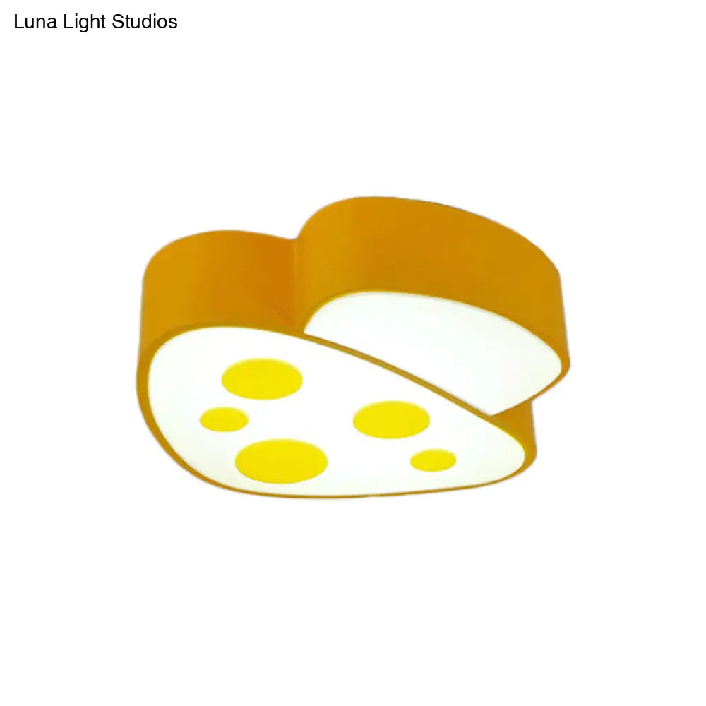 Brighten Up Your Nursery With Mushroom Flush Mount Led Light In Blue/Red/Yellow Yellow