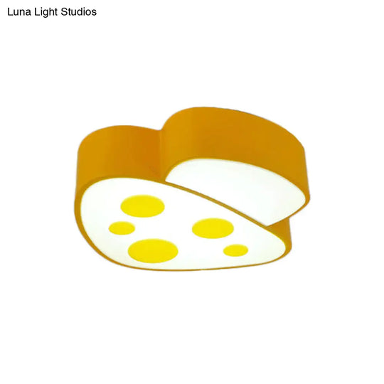 Brighten Up Your Nursery With Mushroom Flush Mount Led Light In Blue/Red/Yellow Yellow