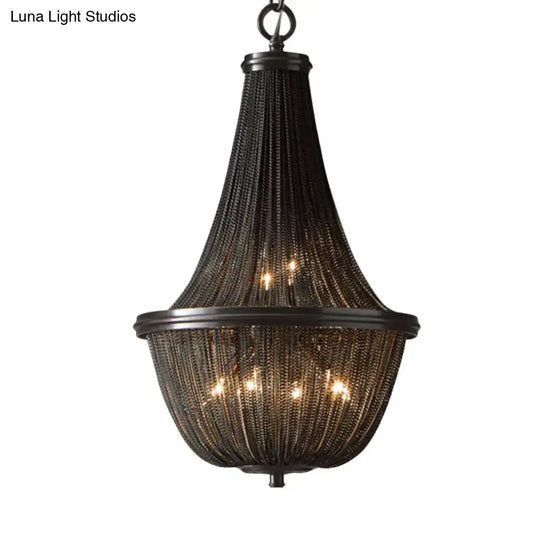 Modern Bronze Led Chandelier - Simplicity Basket Shade Aluminum & Ideal For Living Rooms