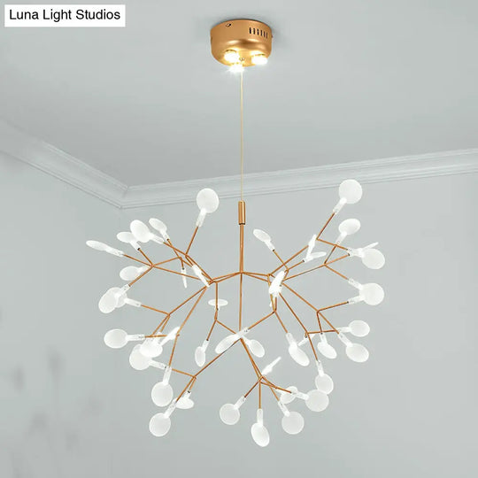 Bronze Acrylic Led Pendant Light: Designer Heracleum Chandelier For Living Room 45 / White