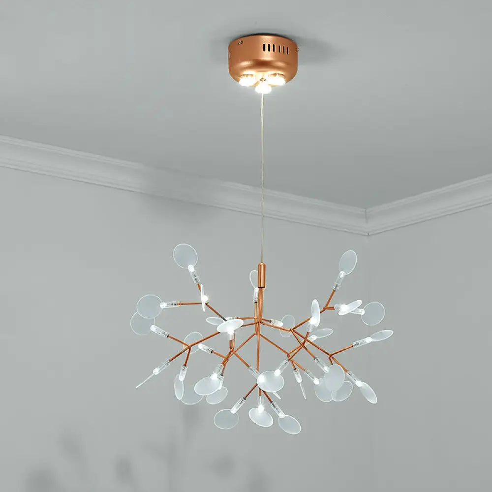 Bronze Designer Led Heracleum Chandelier: Acrylic Living Room Pendant Light Fixture 30 / White