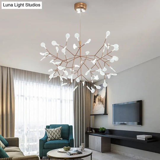 Bronze Acrylic Led Pendant Light: Designer Heracleum Chandelier For Living Room