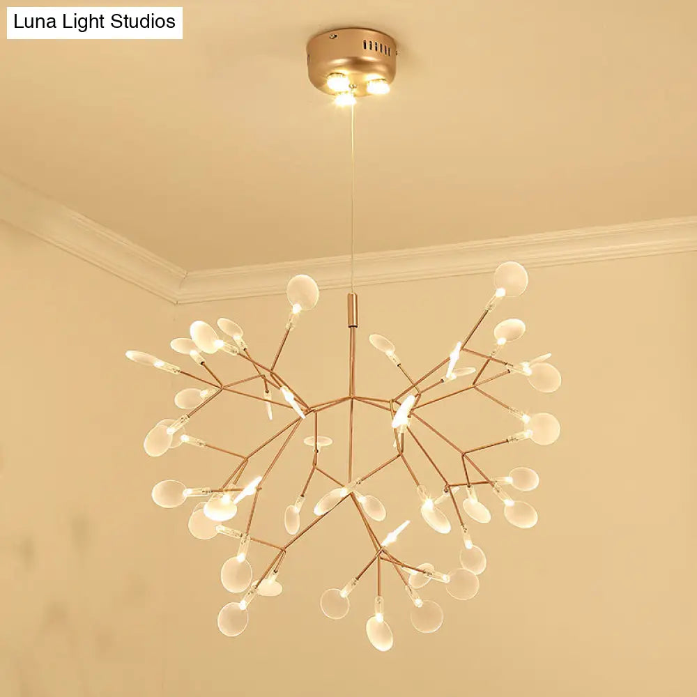 Bronze Acrylic Led Pendant Light: Designer Heracleum Chandelier For Living Room 45 / Warm