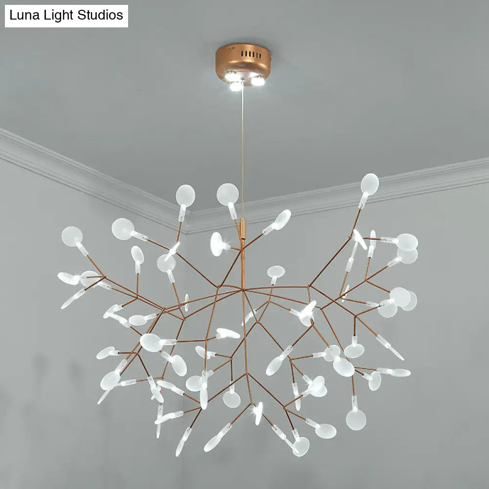 Bronze Acrylic Led Pendant Light: Designer Heracleum Chandelier For Living Room 63 / White