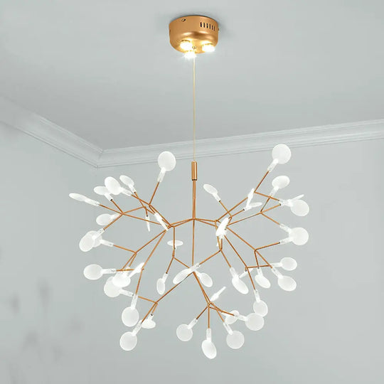 Bronze Designer Led Heracleum Chandelier: Acrylic Living Room Pendant Light Fixture 45 / White