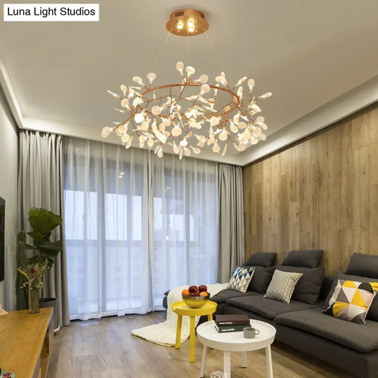 Bronze Acrylic Led Pendant Light: Designer Heracleum Chandelier For Living Room