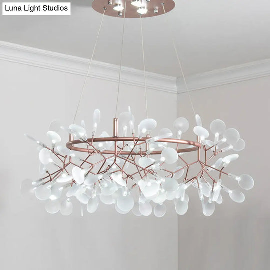 Bronze Acrylic Led Pendant Light: Designer Heracleum Chandelier For Living Room 138 / White