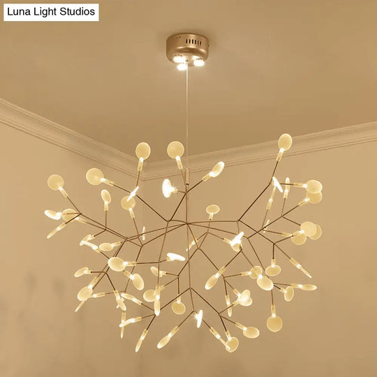 Bronze Acrylic Led Pendant Light: Designer Heracleum Chandelier For Living Room 63 / Warm