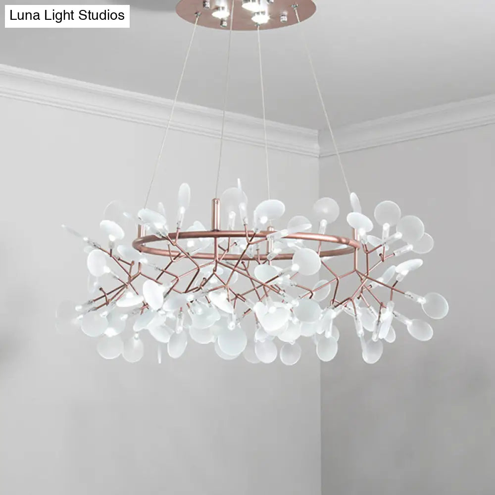 Bronze Acrylic Led Pendant Light: Designer Heracleum Chandelier For Living Room 108 / White