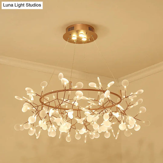 Bronze Acrylic Led Pendant Light: Designer Heracleum Chandelier For Living Room 108 / Warm