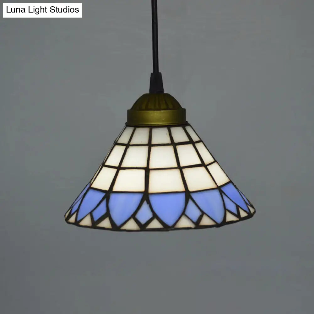 Mission Geometry Hand Cut Glass Pendant Light Fixture In Bronze / D