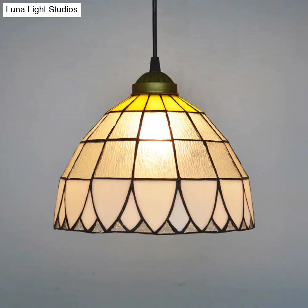 Mission Geometry Hand Cut Glass Pendant Light Fixture In Bronze / B