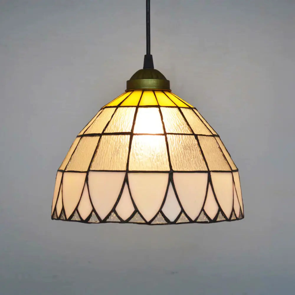 Bronze Hand Cut Glass Pendant Light - Mission Geometry Design / B