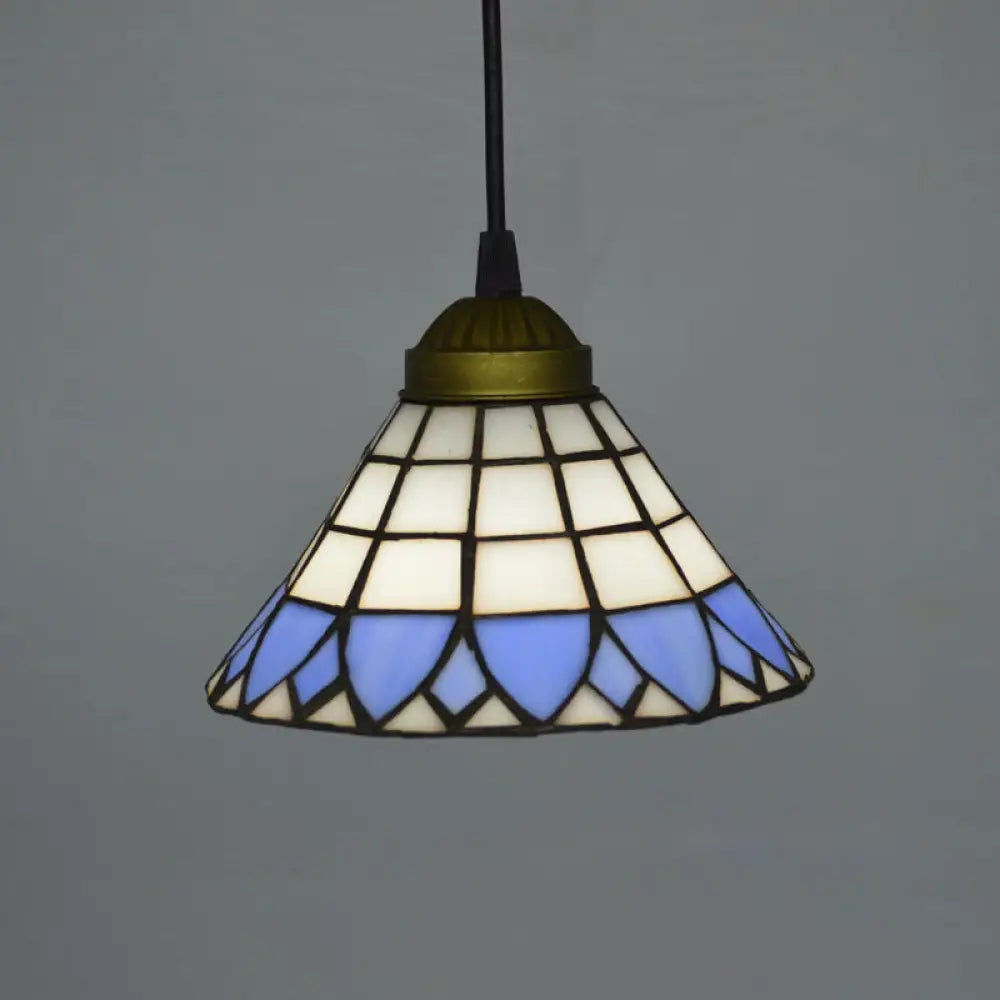 Bronze Hand Cut Glass Pendant Light - Mission Geometry Design / D