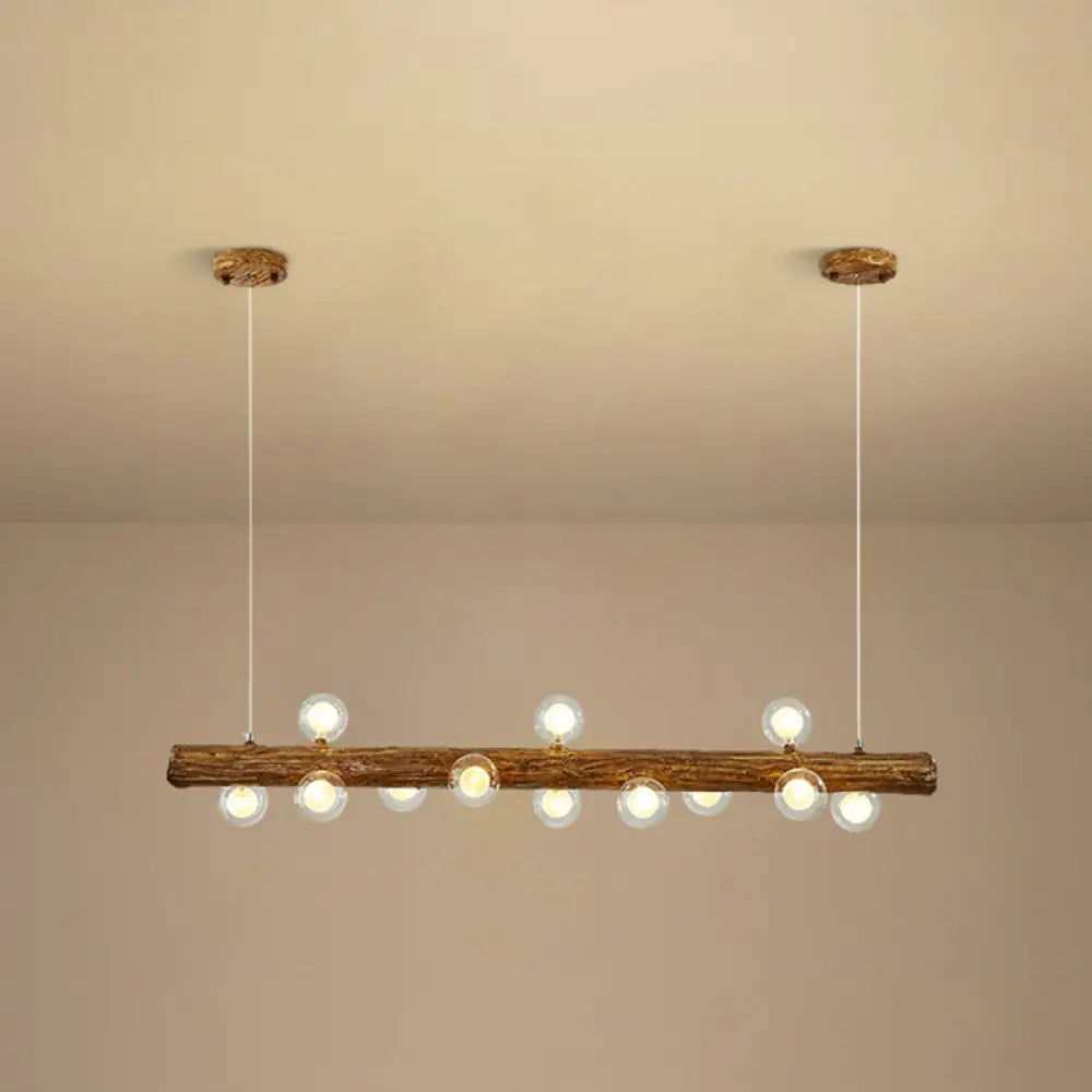 Brown Modern Linear Island Pendant Metal Lamp 12 / Bubble