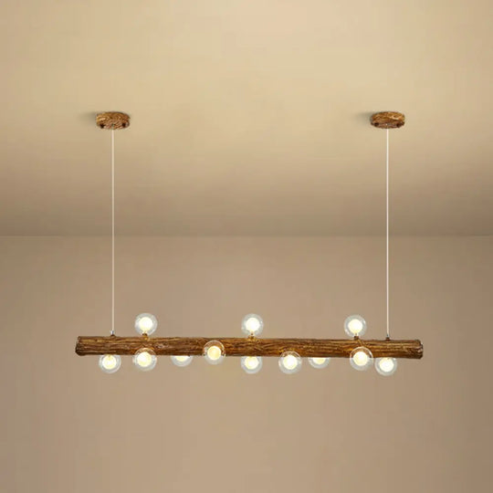 Brown Modern Linear Island Pendant Metal Lamp 12 / Bubble