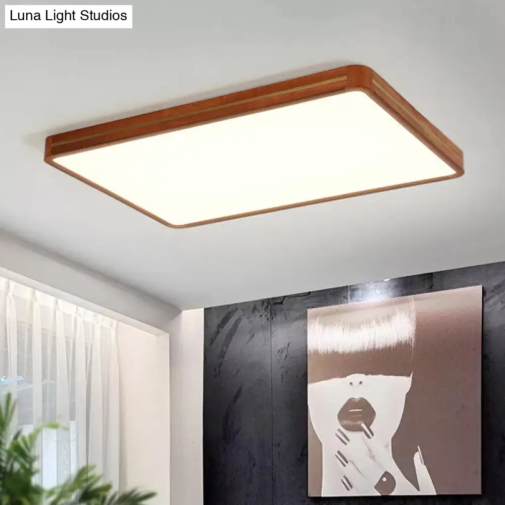 Brown Modern Square/Rectangle Ceiling Light Acrylic Led Flush Mount - 17/21/25.5 Length