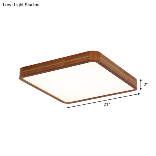 Brown Modern Square/Rectangle Ceiling Light Acrylic Led Flush Mount - 17’/21’/25.5’ Length