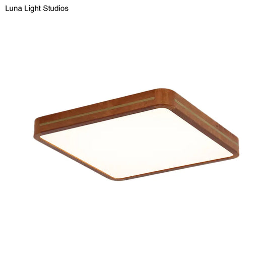 Brown Modern Square/Rectangle Ceiling Light Acrylic Led Flush Mount - 17’/21’/25.5’ Length