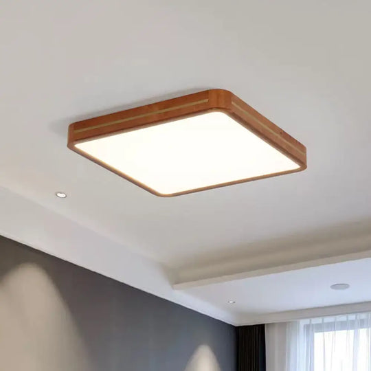 Brown Modern Square/Rectangle Ceiling Light Acrylic Led Flush Mount - 17’/21’/25.5’ Length / 17’