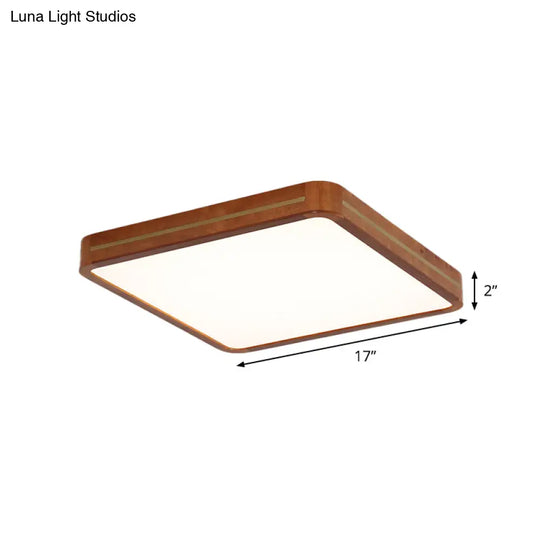 Brown Modern Square/Rectangle Ceiling Light Acrylic Led Flush Mount - 17’/21’/25.5’ Length