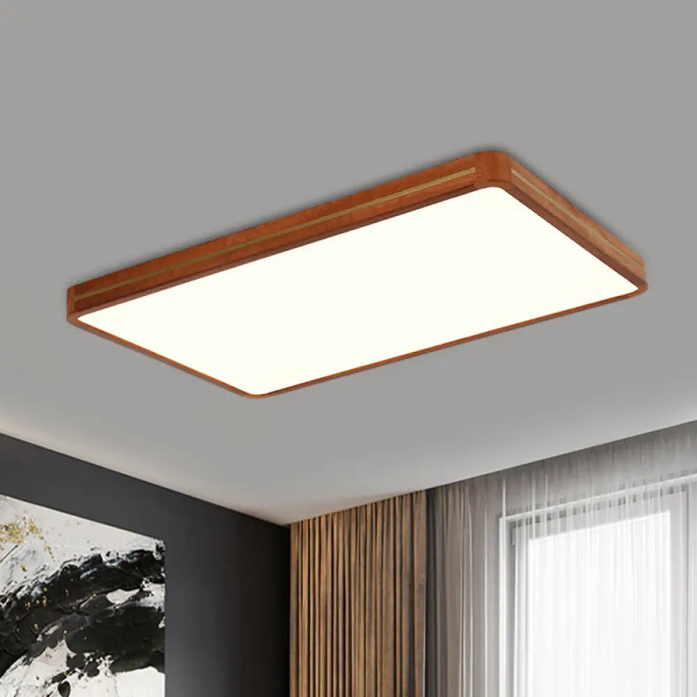 Brown Modern Square/Rectangle Ceiling Light Acrylic Led Flush Mount - 17’/21’/25.5’ Length / 25.5’
