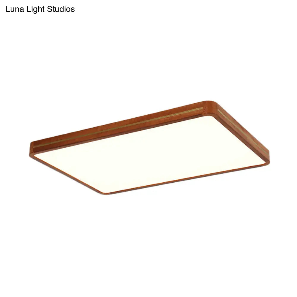 Brown Modern Square/Rectangle Ceiling Light Acrylic Led Flush Mount - 17/21/25.5 Length