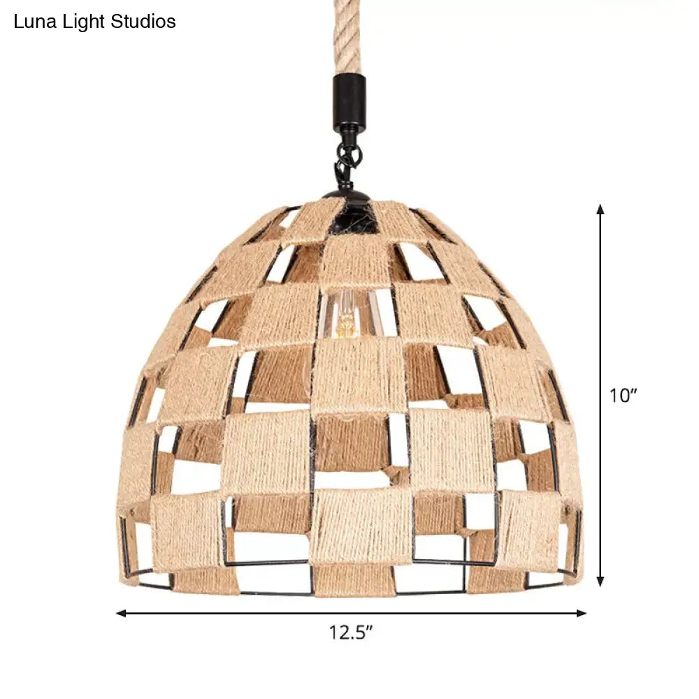 Bulb Ceiling Suspension Lamp - Cottage Pinecone Pendant Light Brown