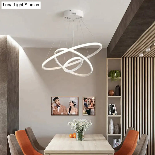 Brown/White Modern Led Pendant Lights For Living Room Bedroom Dining Indoor Home 1/2/3/4 Circle