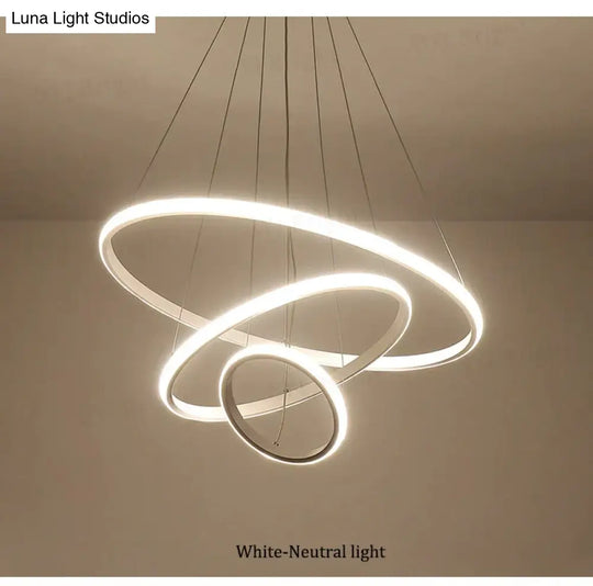 Brown/White Modern Led Pendant Lights For Living Room Bedroom Dining Indoor Home 1/2/3/4 Circle