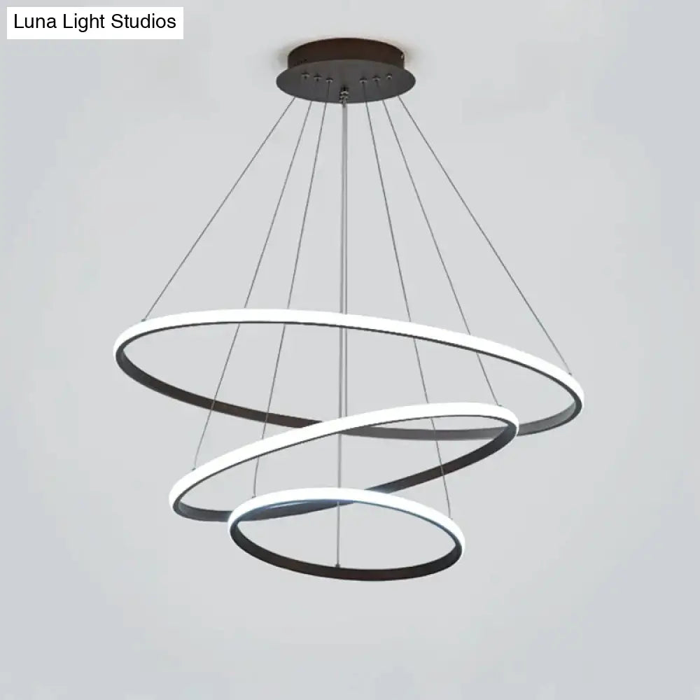 Brown/White Modern Led Pendant Lights For Living Room Bedroom Dining Indoor Home 1/2/3/4 Circle