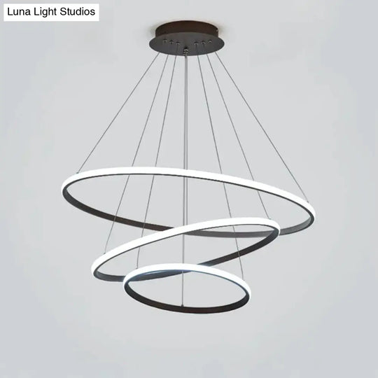 Brown/White Modern Led Pendant Lights For Living Room Bedroom Dining Indoor Home 1/2/3/4 Circle