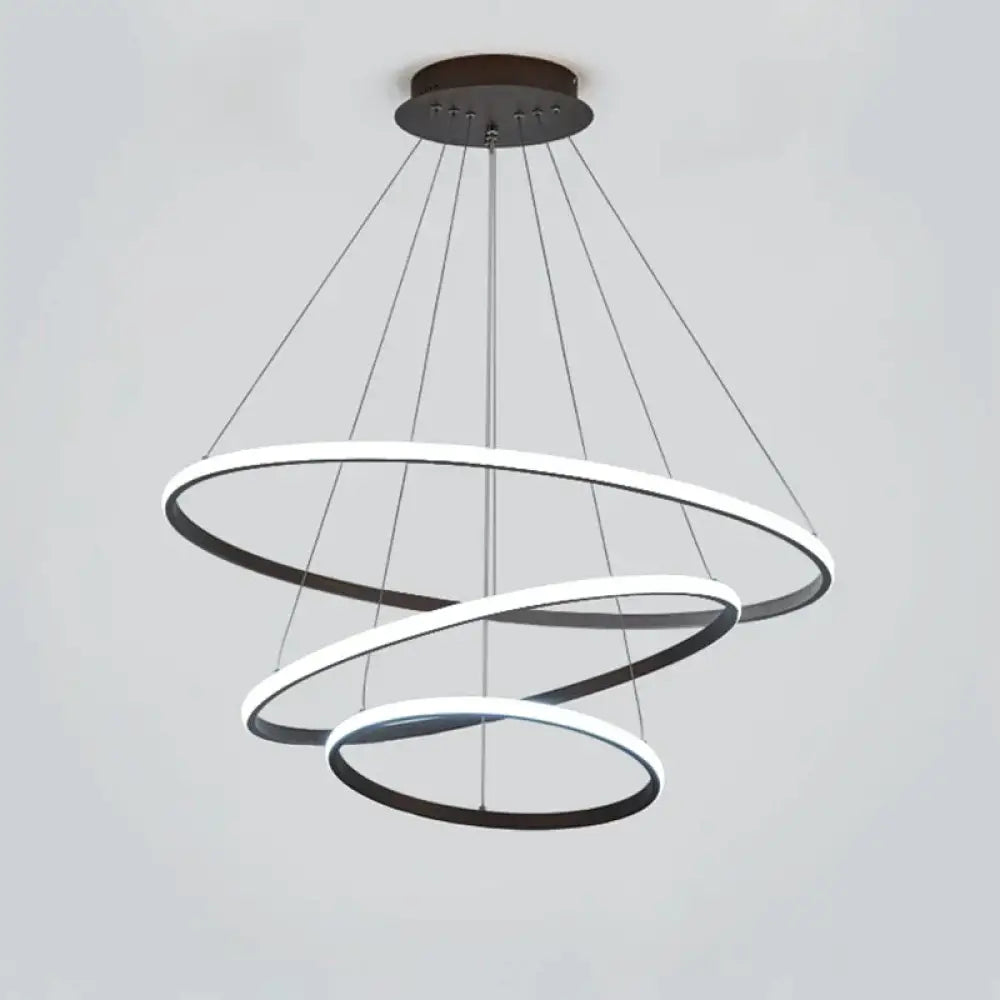 Brown/White Modern Led Pendant Lights For Living Room Bedroom Dining Indoor Home 1/2/3/4 Circle