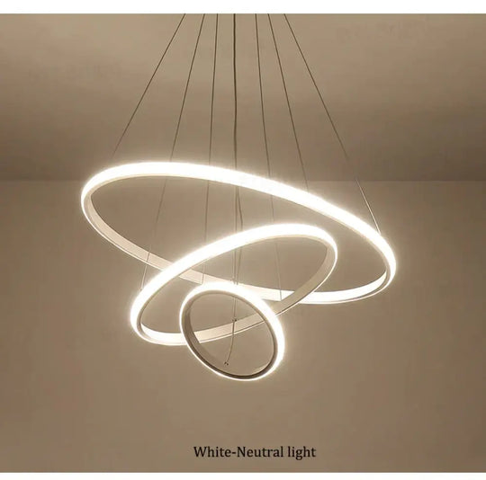 Brown/White Modern Led Pendant Lights For Living Room Bedroom Dining Indoor Home 1/2/3/4 Circle