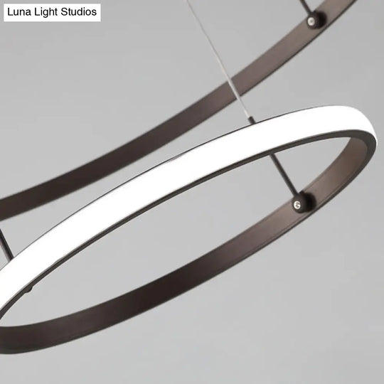 Bruno Minimalist Acrylic Circle Chandelier - White/Warm/Natural Light Options 2/3/5-Head Ceiling