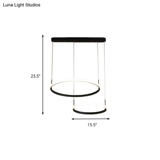 Bruno Minimalist Acrylic Circle Chandelier - White/Warm/Natural Light Options 2/3/5-Head Ceiling