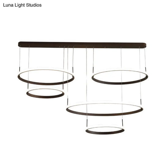 Bruno Minimalist Acrylic Circle Chandelier - White/Warm/Natural Light Options 2/3/5-Head Ceiling