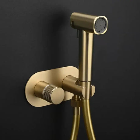 Brush Rose Gold Hand Held Bidet Sprayer Douche Toilet Kit Brass Bidet Faucet Set Hot and Cold Valve Set Jet Bathroom