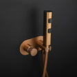 Brush Rose Gold Hand Held Bidet Sprayer Douche Toilet Kit Brass Bidet Faucet Set Hot and Cold Valve Set Jet Bathroom