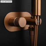 Brush Rose Gold Hand Held Bidet Sprayer Douche Toilet Kit Brass Bidet Faucet Set Hot and Cold Valve Set Jet Bathroom