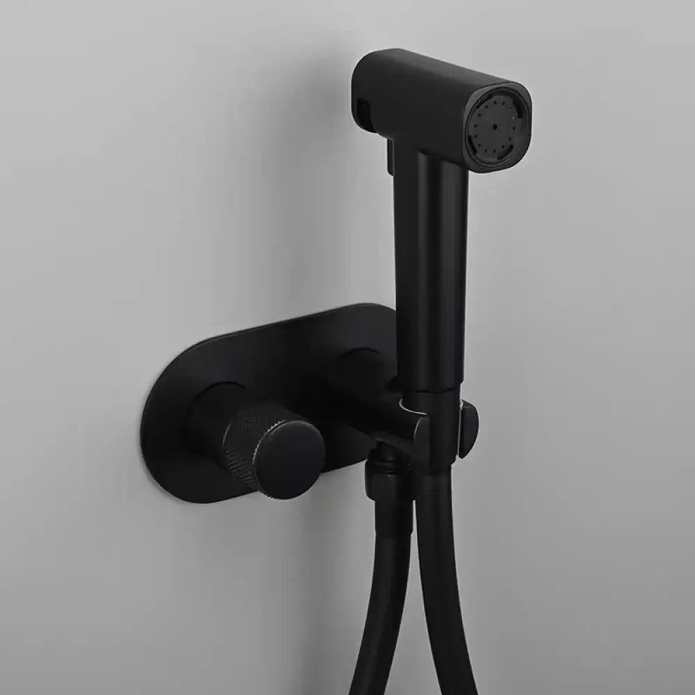 Brush Rose Gold Hand Held Bidet Sprayer Douche Toilet Kit Brass Bidet Faucet Set Hot and Cold Valve Set Jet Bathroom