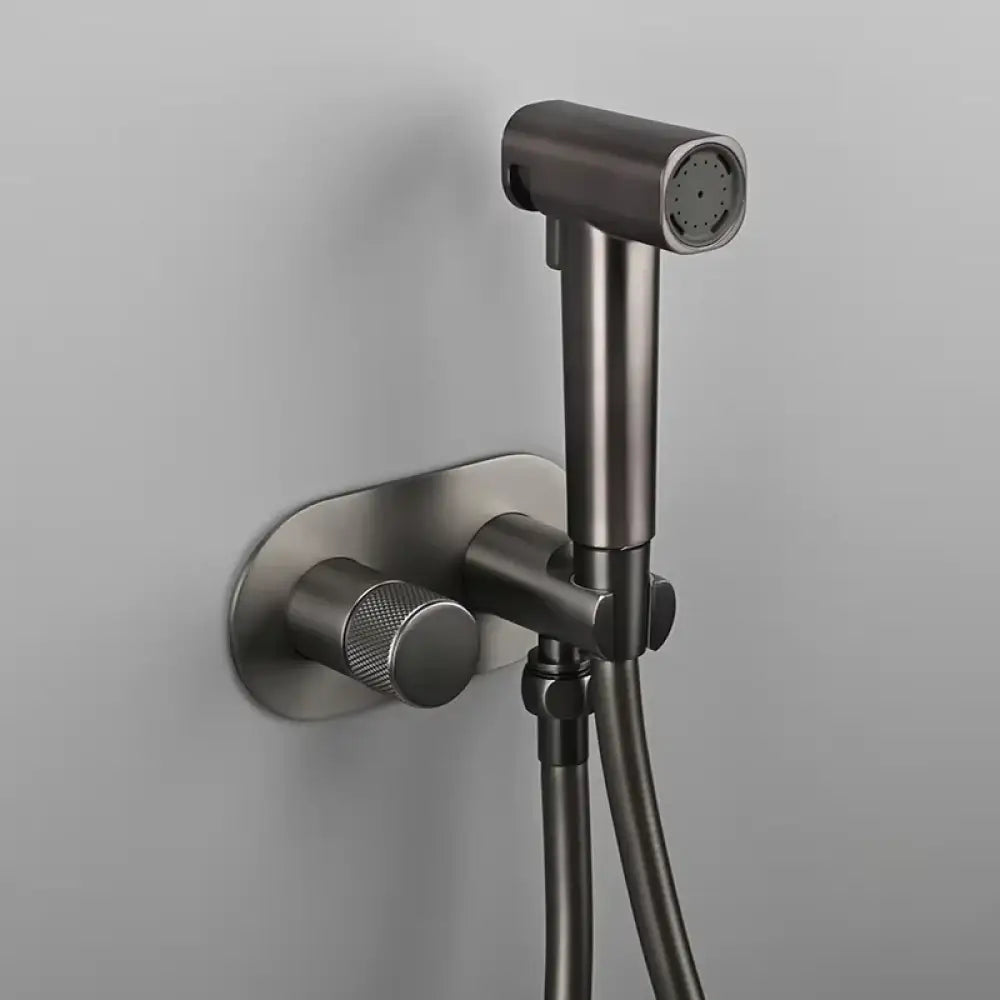 Brush Rose Gold Hand Held Bidet Sprayer Douche Toilet Kit Brass Bidet Faucet Set Hot and Cold Valve Set Jet Bathroom